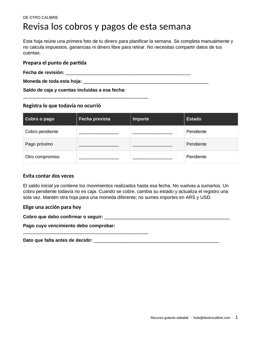 Vista real de la primera página del recurso gratuito de dinero